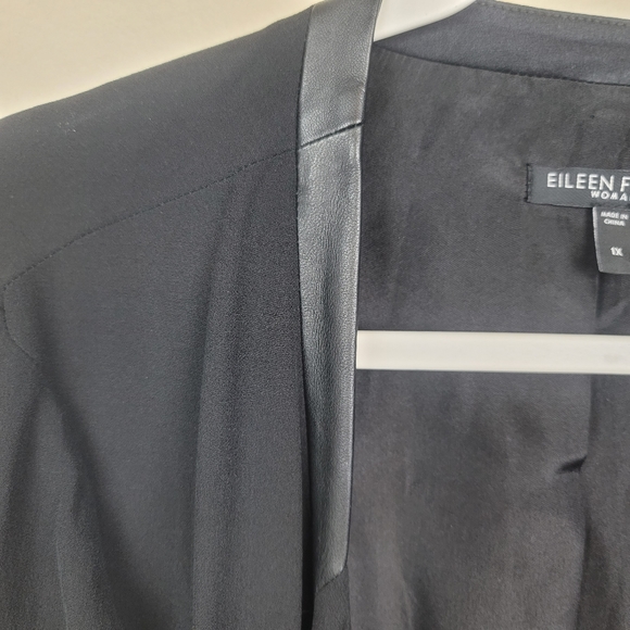 Eileen Fisher Black Silk Drape Front Blazer size 1X - Picture 5 of 11